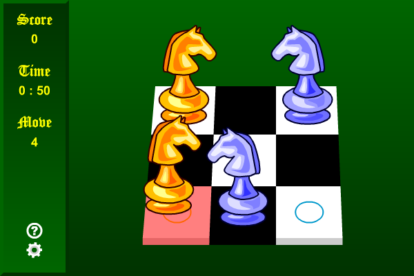 Exchange the positions of the knights on the chessboard. 